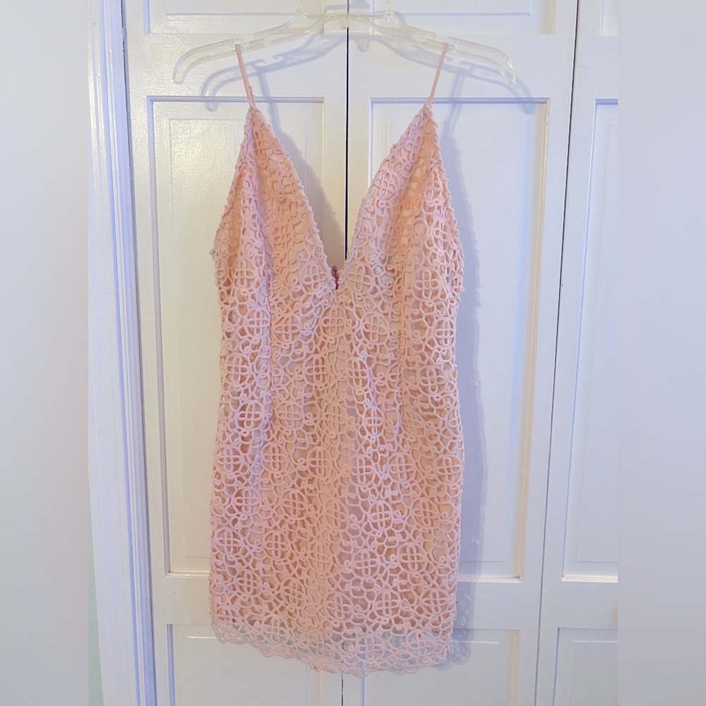 Light pink lace minidress